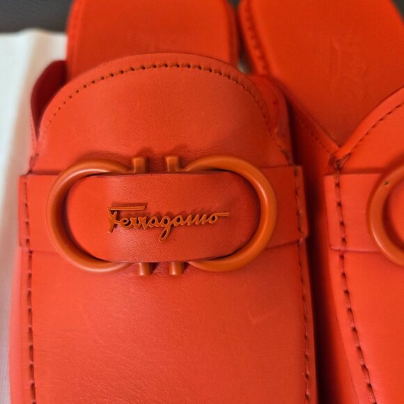 Salvatore Ferragamo Vulcano Red Calf Leather Mule - Picture 3 of 12